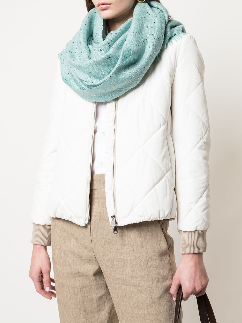 embroidered oversized scarf - 2