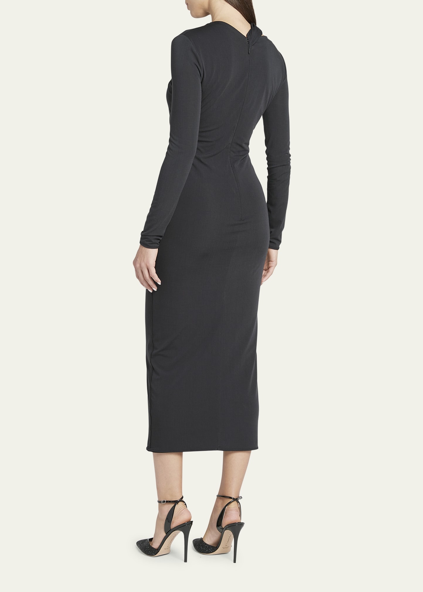 Cutout Viscose Jersey Body-Con Midi Dress - 3