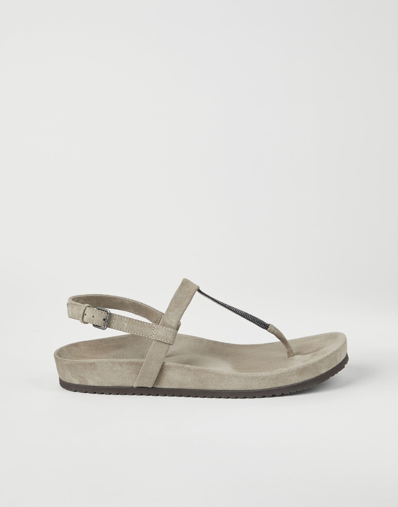 Suede sandals with shiny detail 5