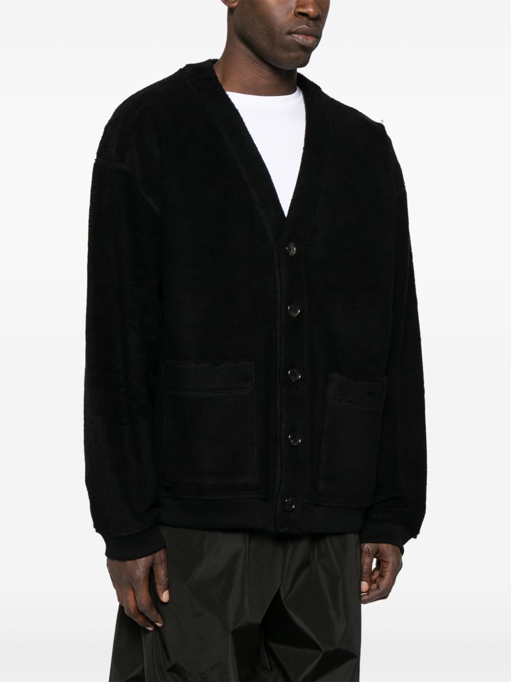 terry-jacquard cardigan - 3