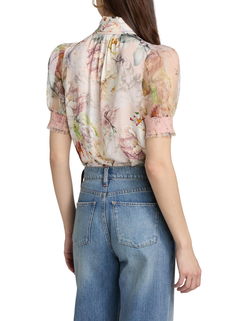 Women's Brentley Floral Tieneck Blouse - Sweet Peony 5