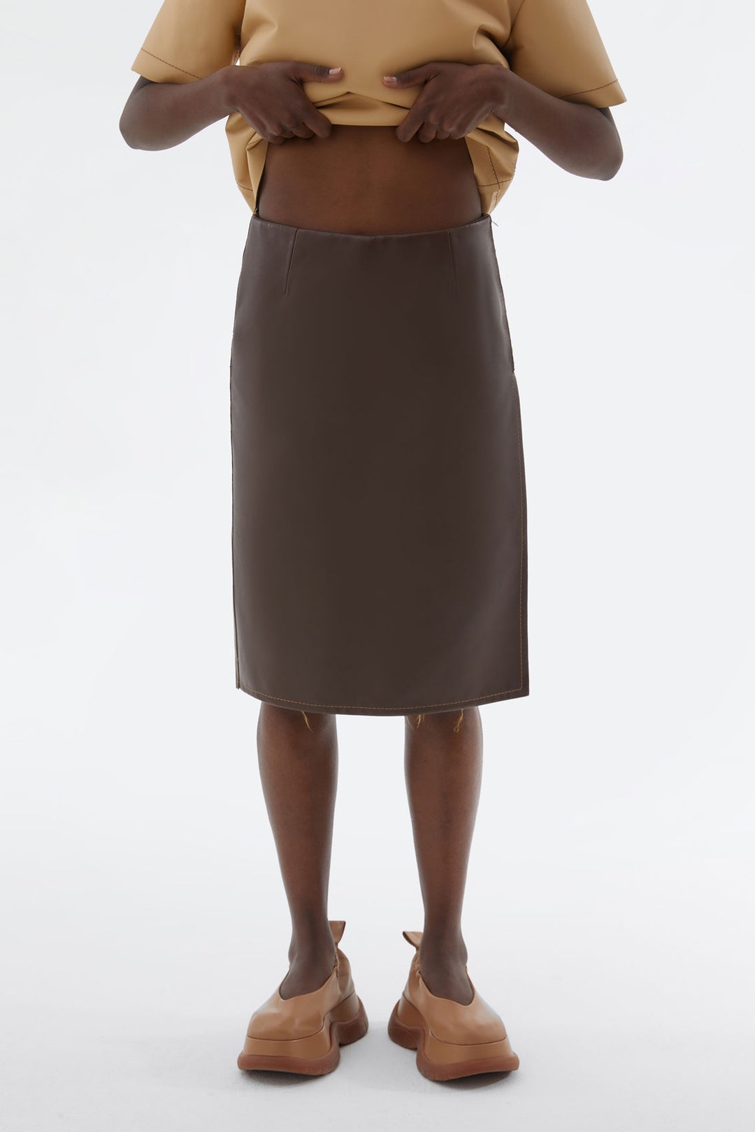 BROWN PANT SKIRT - 1