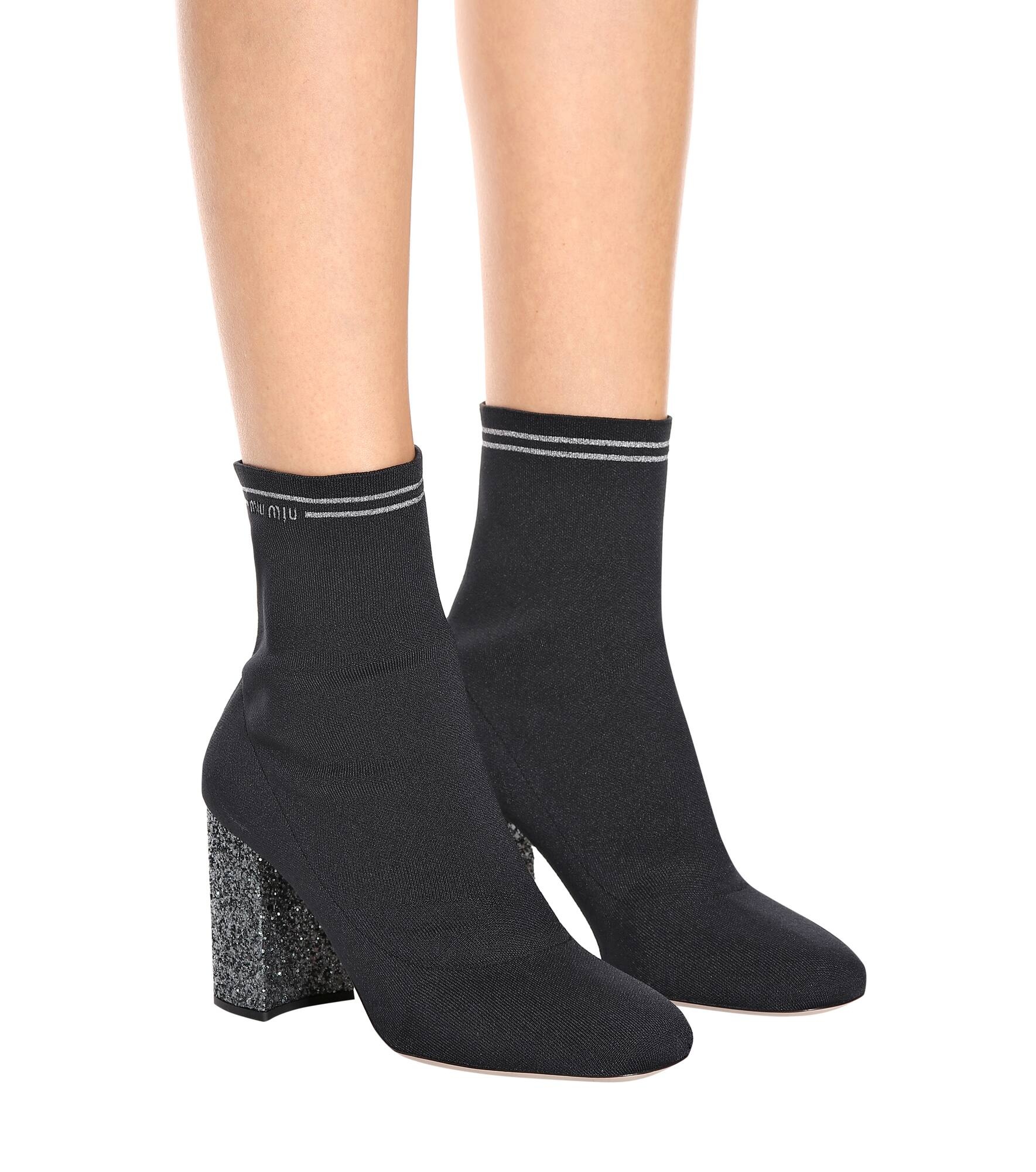 Stretch-knit ankle boots - 4