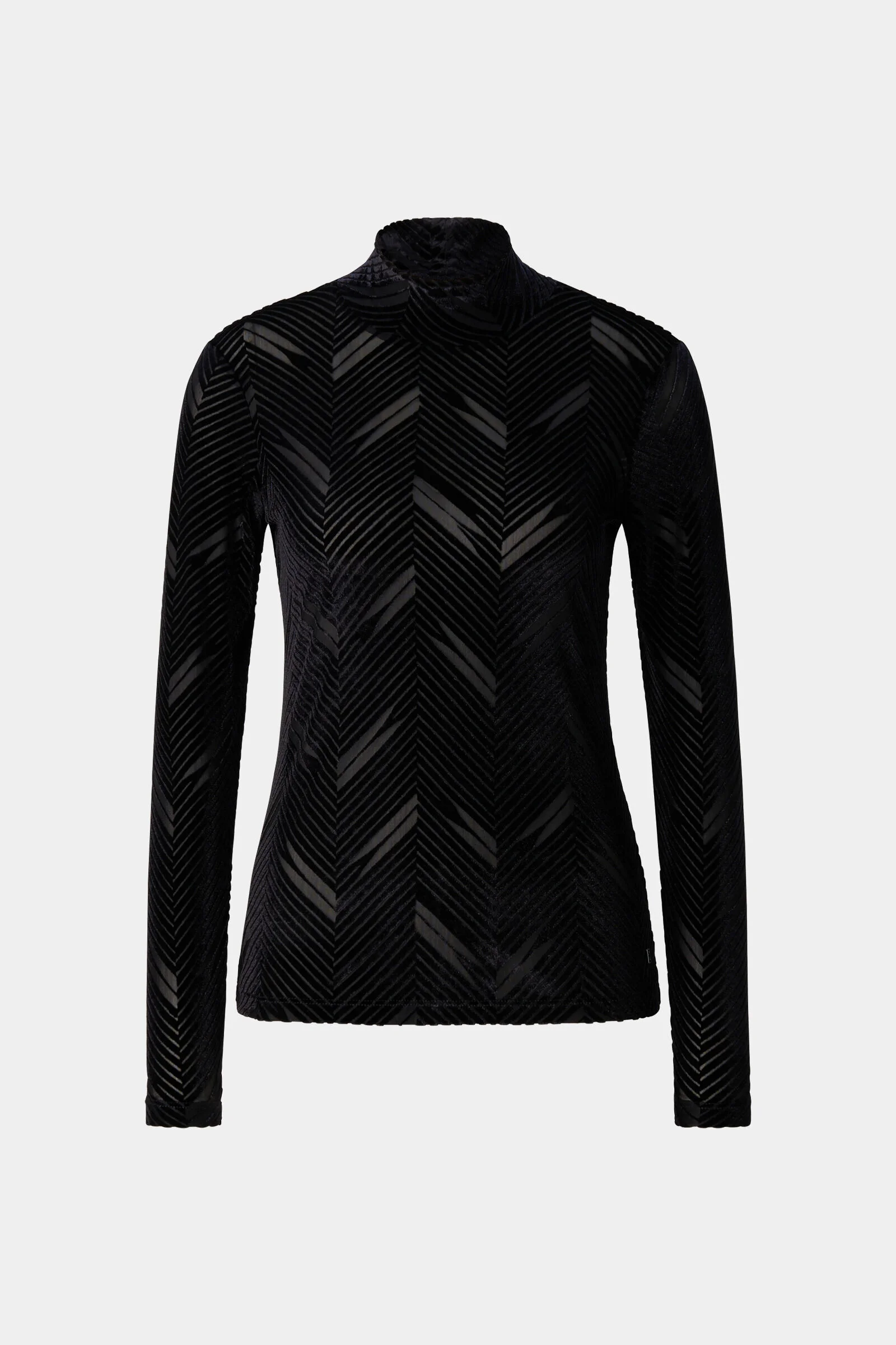 Cherie Velvet Long-Sleeve Top in Black - 1
