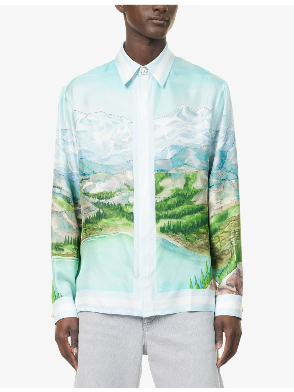 Dalmatian a la Montagne Classic Long-Sleeve Silk Shirt - 3