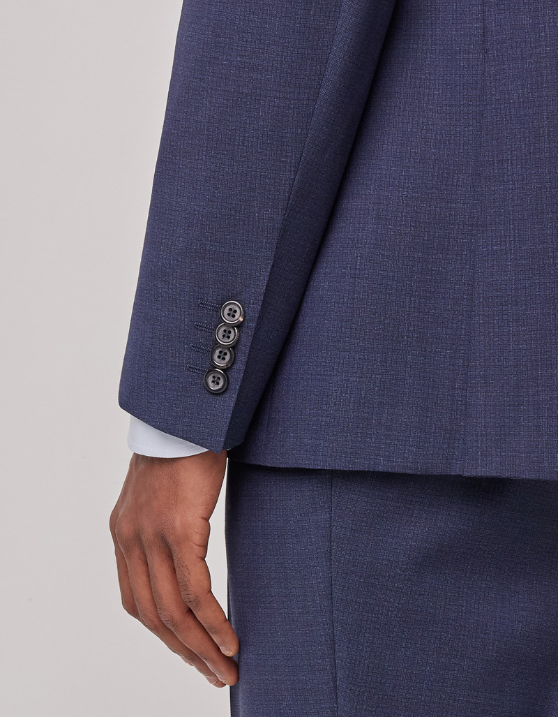 LIGHT BLUE DENIM-EFFECT WOOL REGULAR-FIT SUIT 65