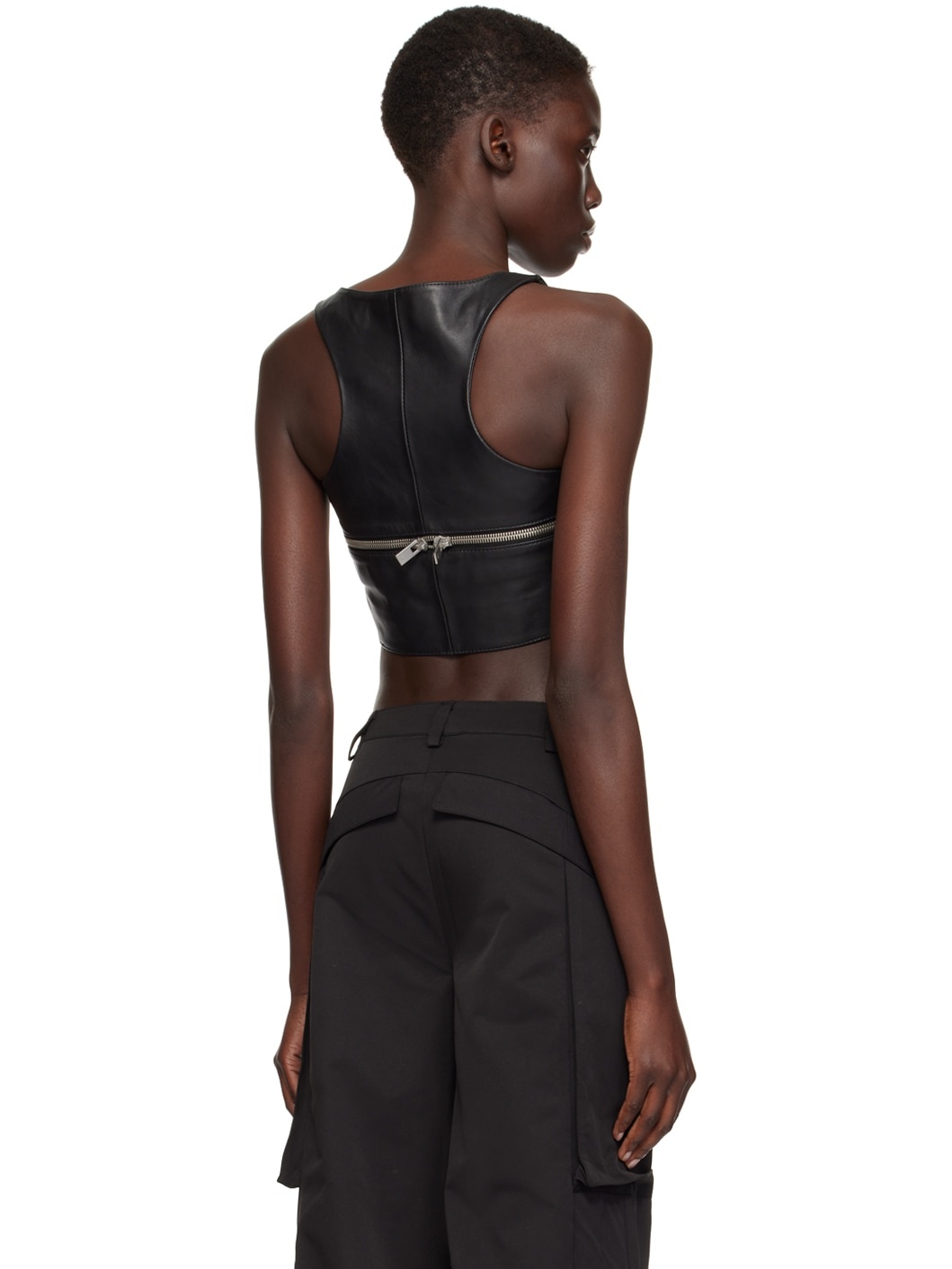 Black Corium Leather Vest - 3