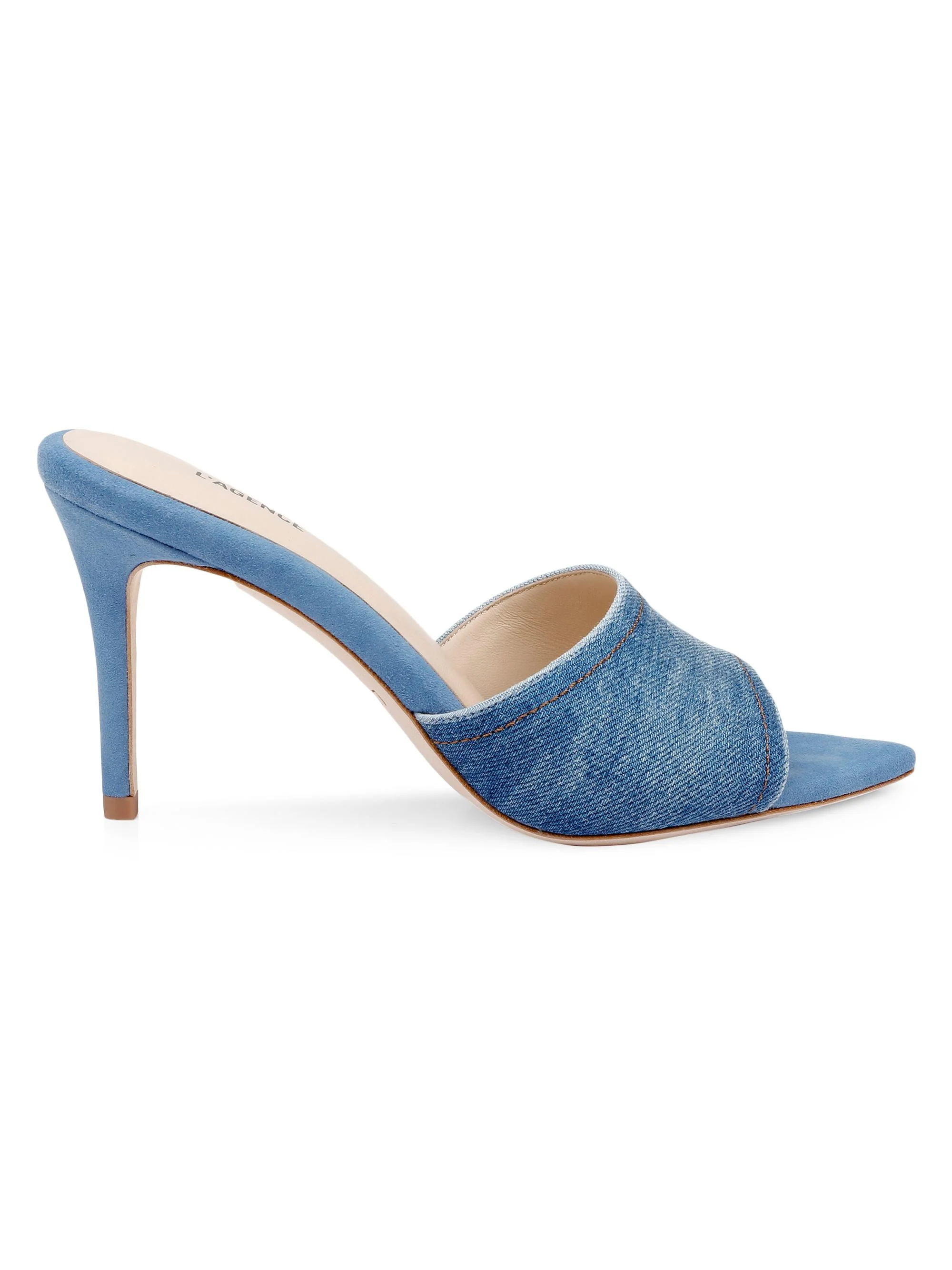 Women's Lolita 85MM Mule Sandals - Blue Denim - 1
