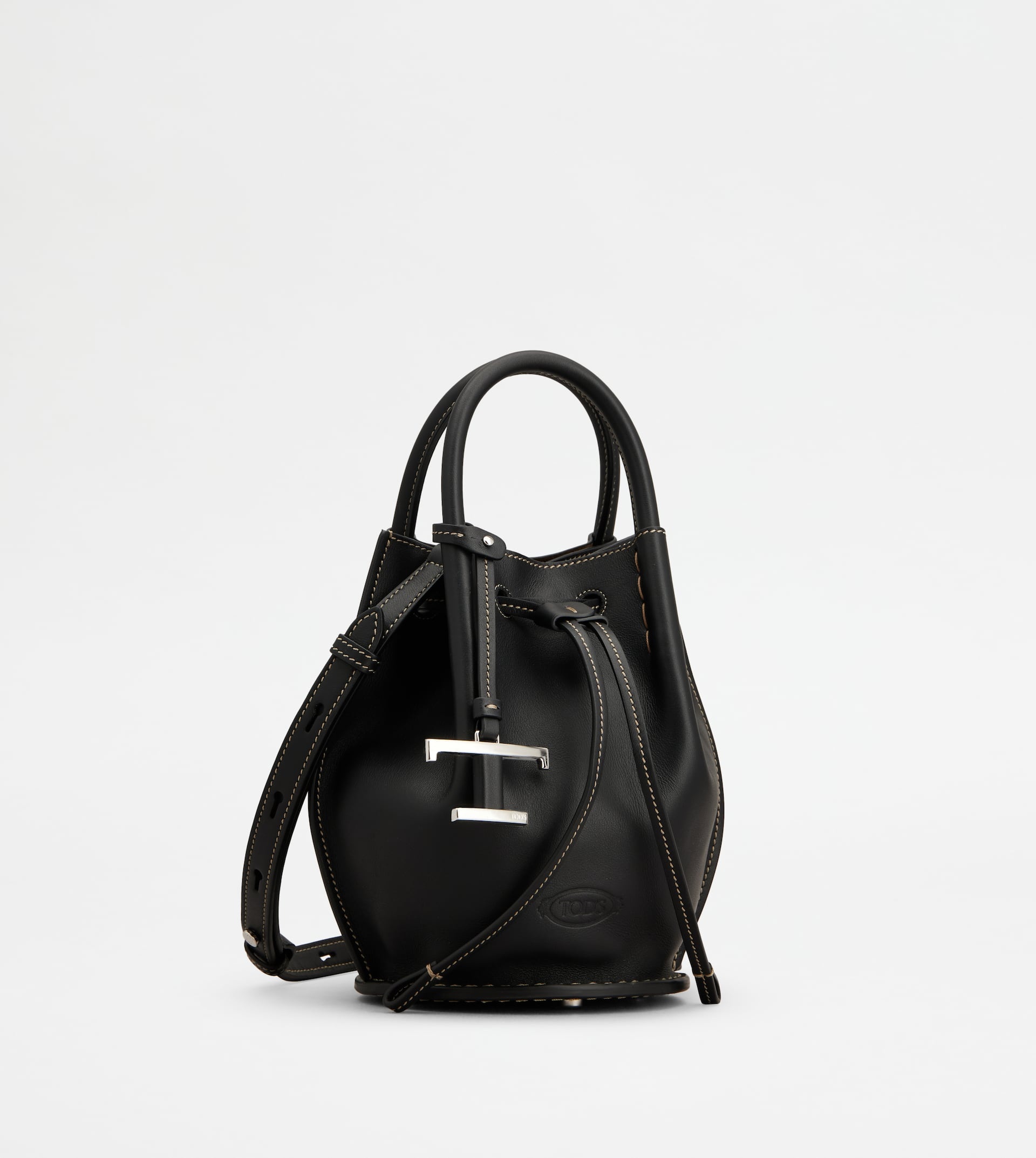 BUCKET BAG IN LEATHER MINI - BLACK - 2