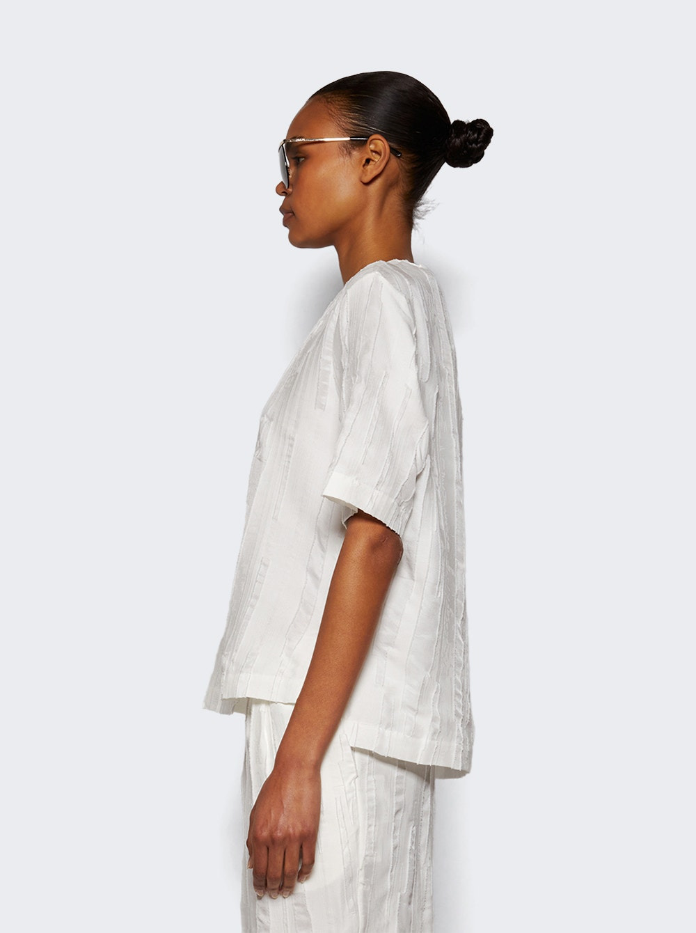 Toba Round Neck Blouse Ivory - 3