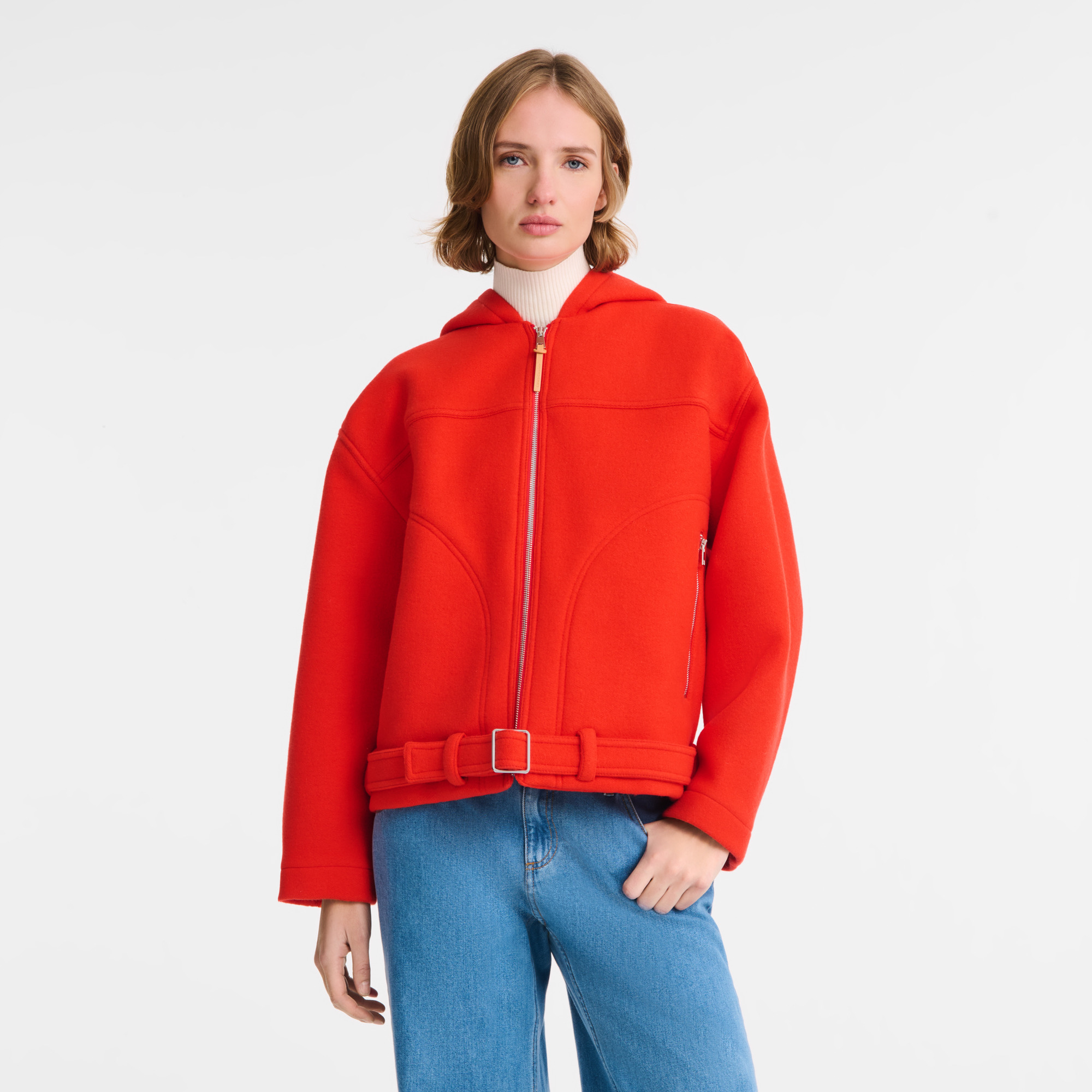 Jacket Red - Wool broadcloth - 4