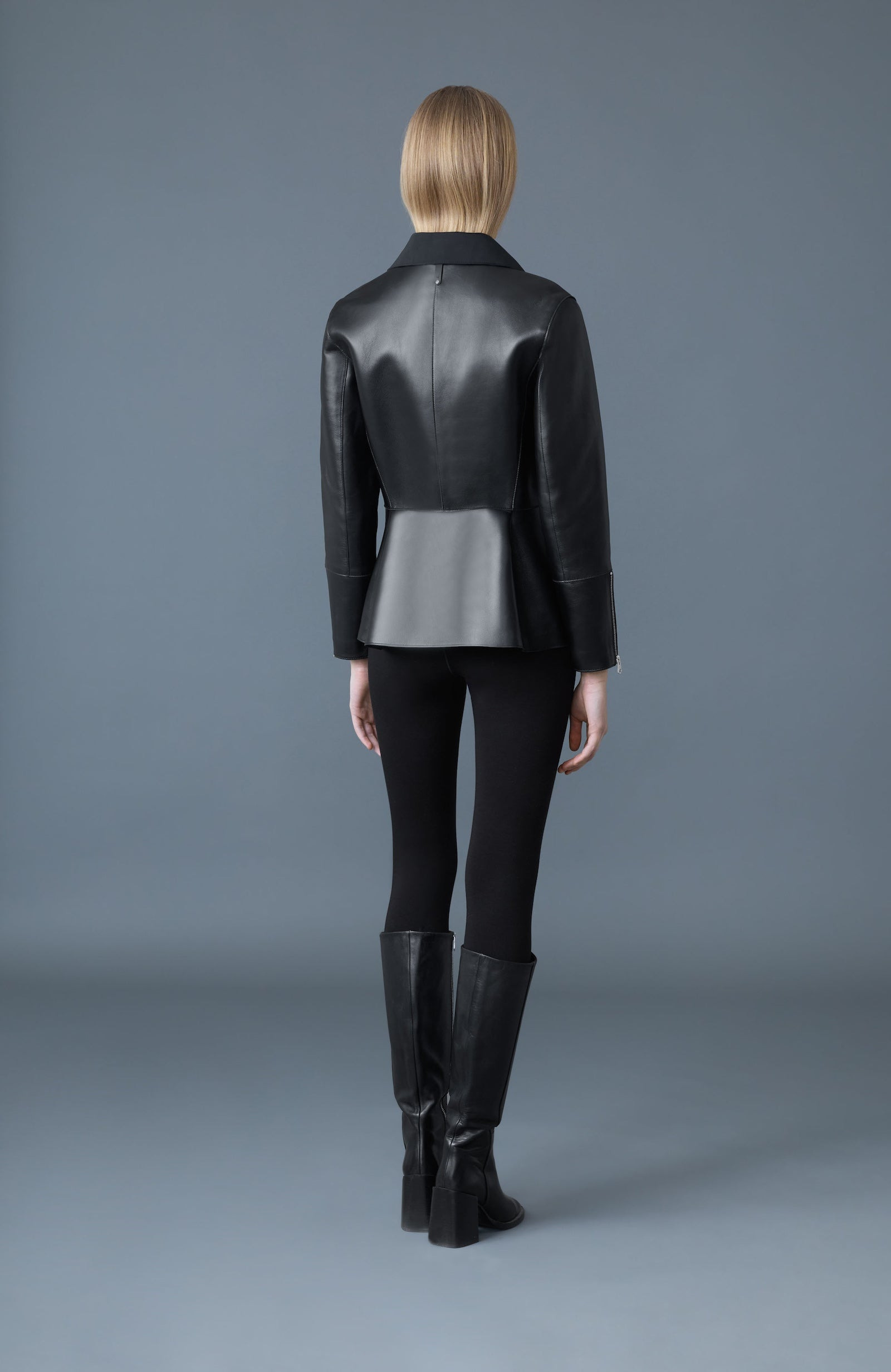 JESSYAN Fitted Lamb Leather Jacket - 4
