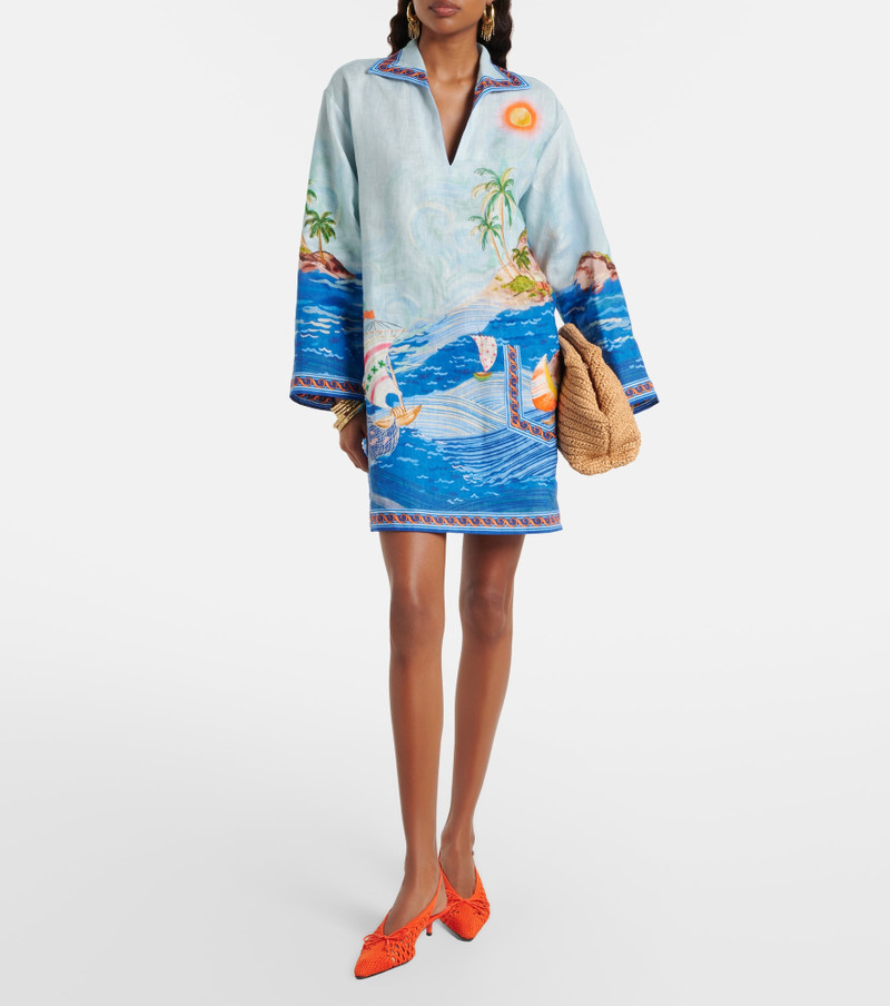ALÉMAIS Island printed linen minidress outlook