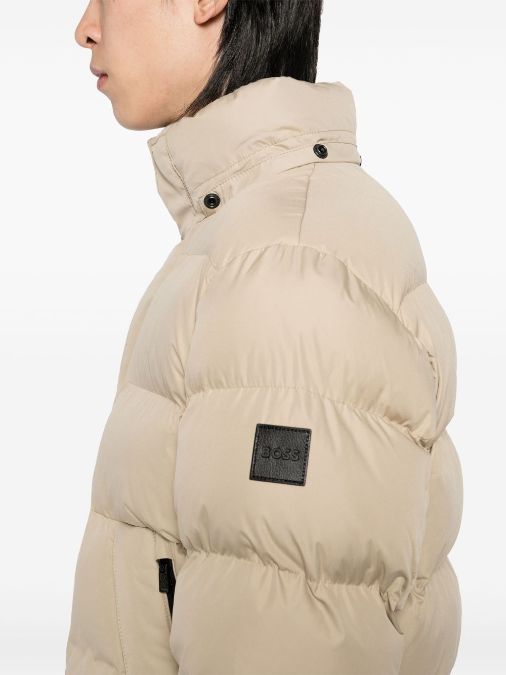 logo-patch padded jacket - 6