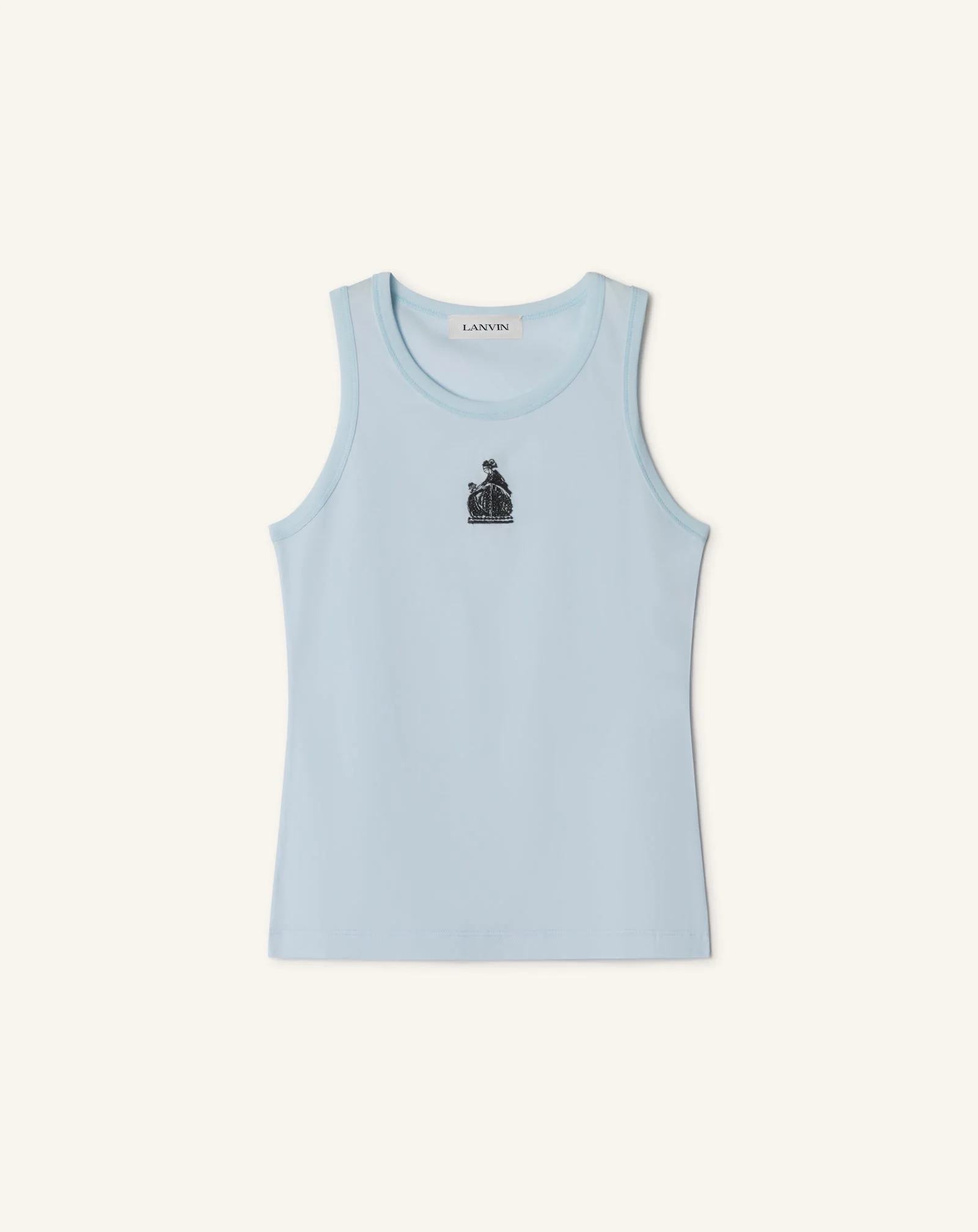 MOTHER AND DAUGHTER EMBROIDERED COTTON JERSEY TANK TOP - 1