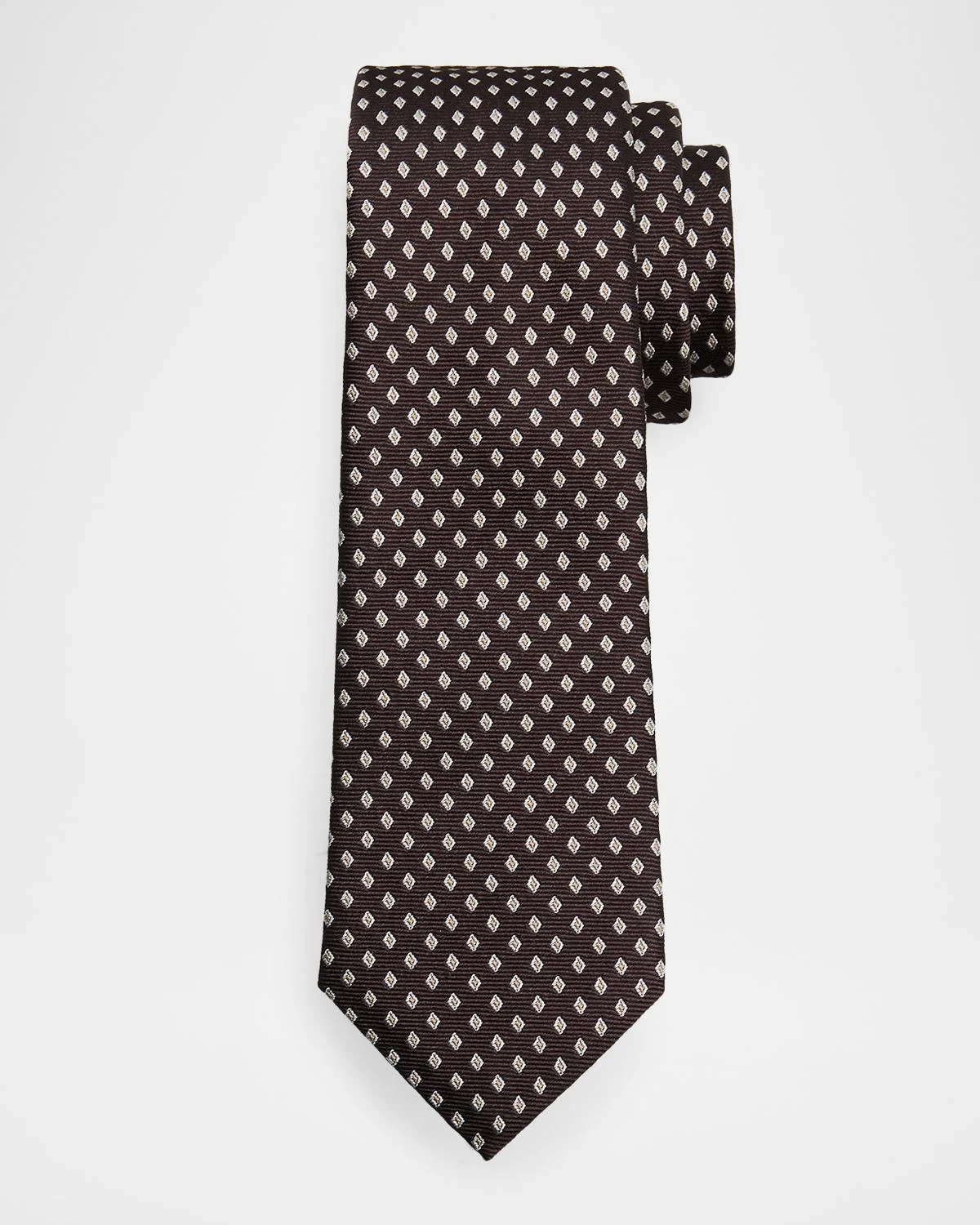 Men's Diamond Jacquard Silk Tie - 1