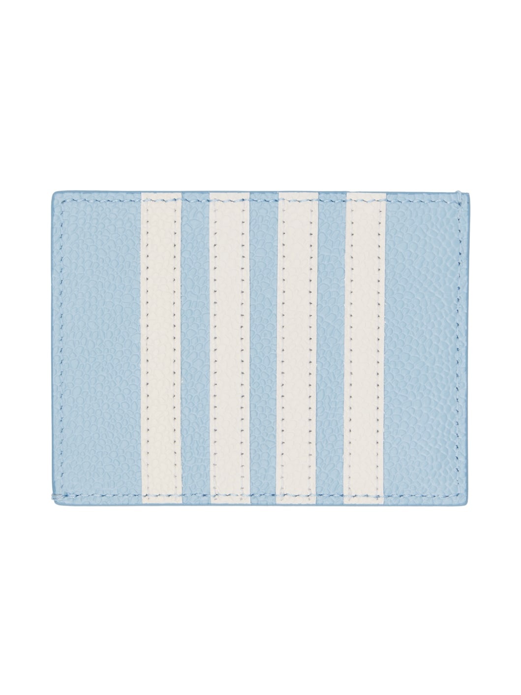 Blue Pebble Grain Leather 4-Bar Single Card Holder - 2