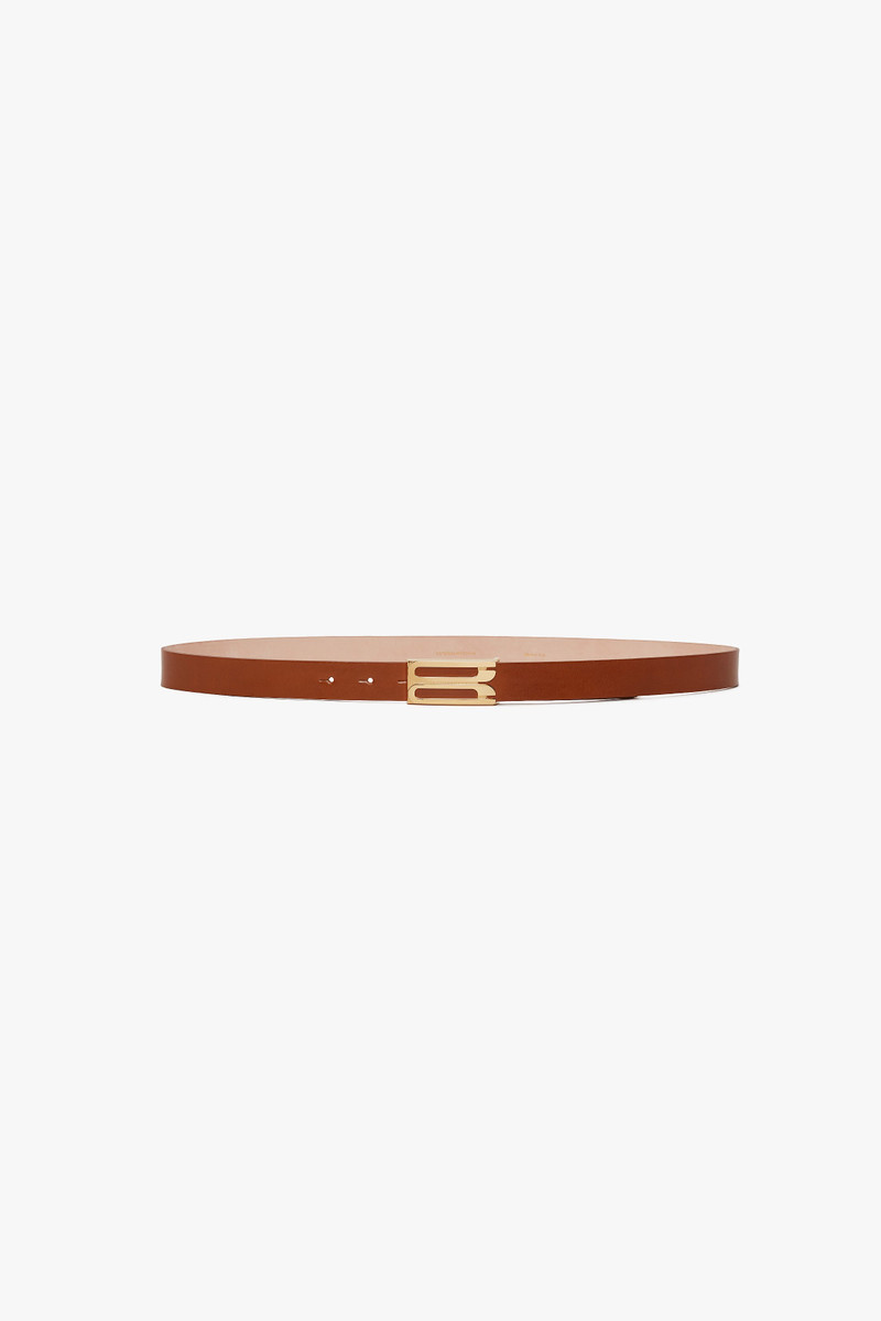 Regular Frame Belt In Tan Smooth Leather 1