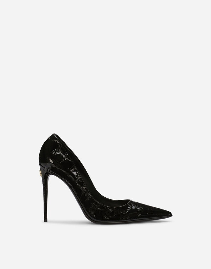 Tortoiseshell-print patent leather pumps 1