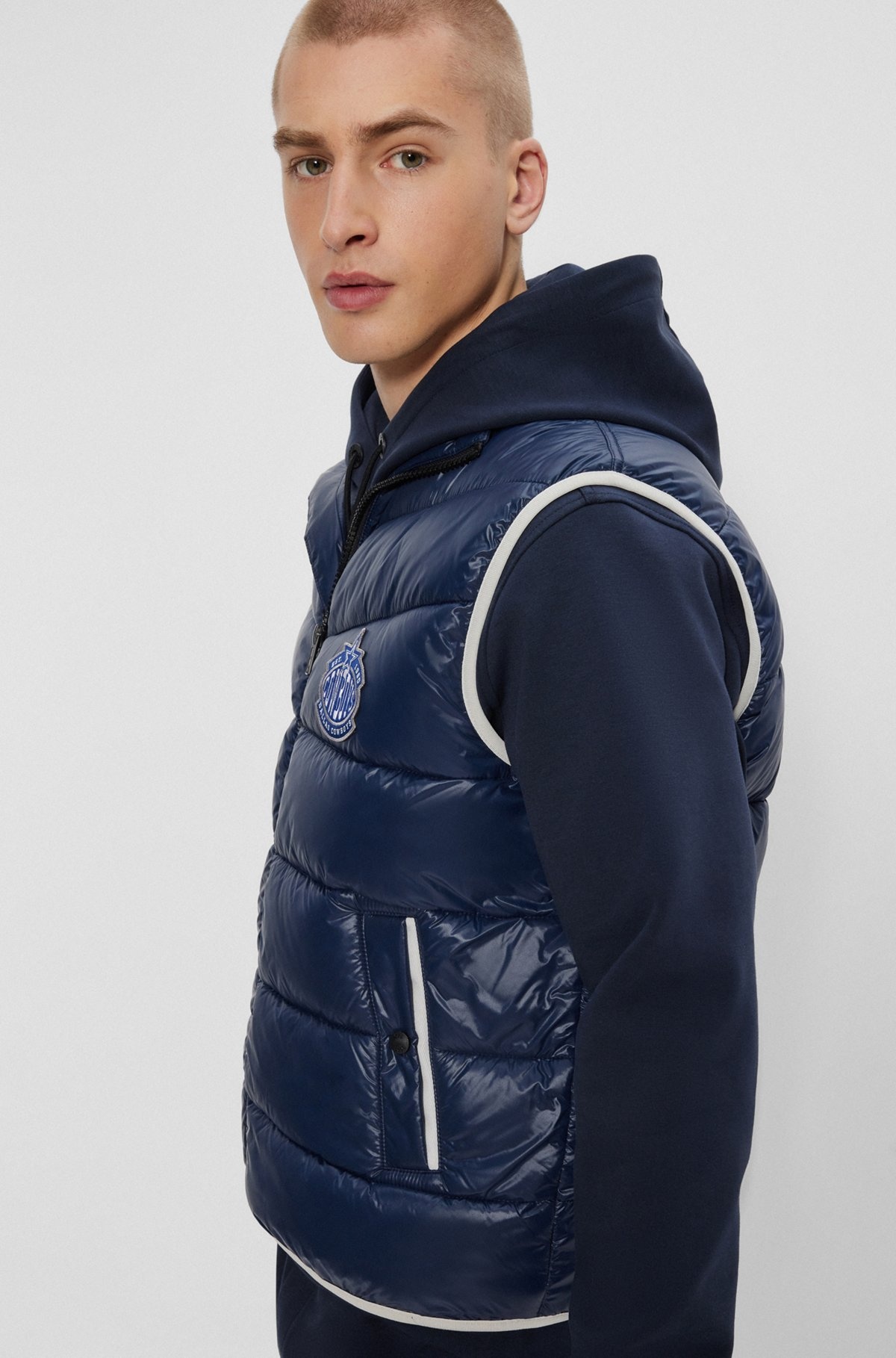 BOSS X NFL WATER-REPELLENT PADDED GILET WITH COLLABORATIVE BRANDING - 5