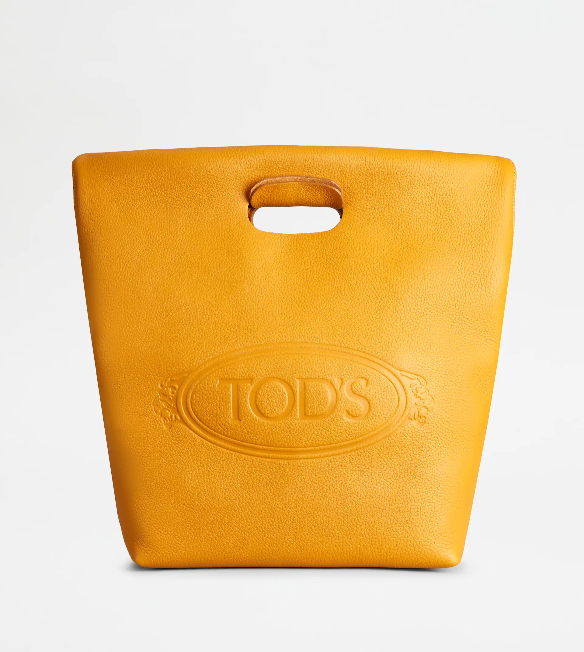 SHOPPING TOTE IN LEATHER MEDIUM - YELLOW - 1