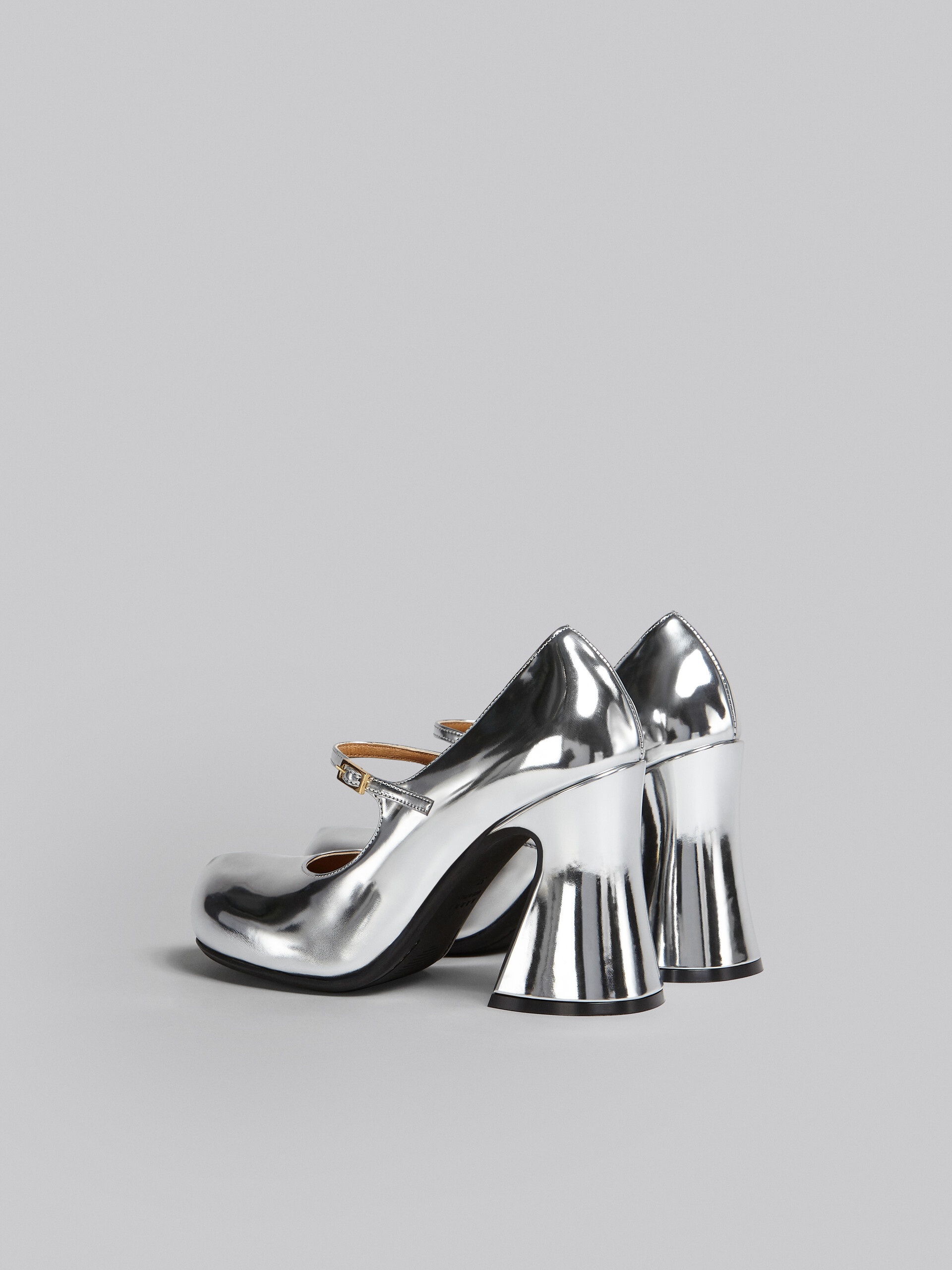 SILVER MIRRORED LEATHER MARY JANES - 3