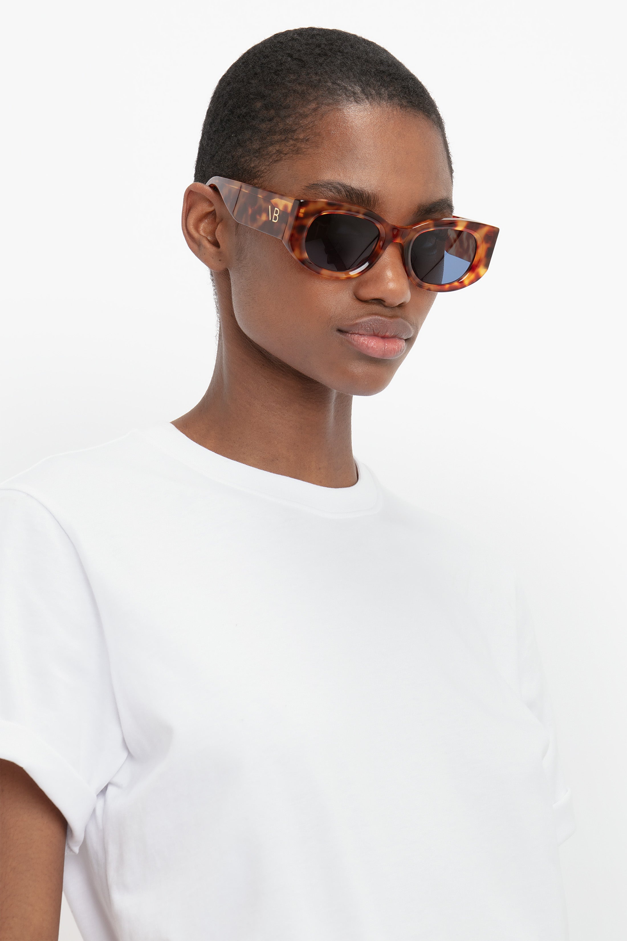 Monogram Detail Sunglasses In Blonde Havana - 4