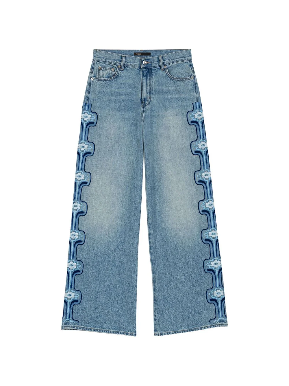 pattern straight-leg jeans - 1