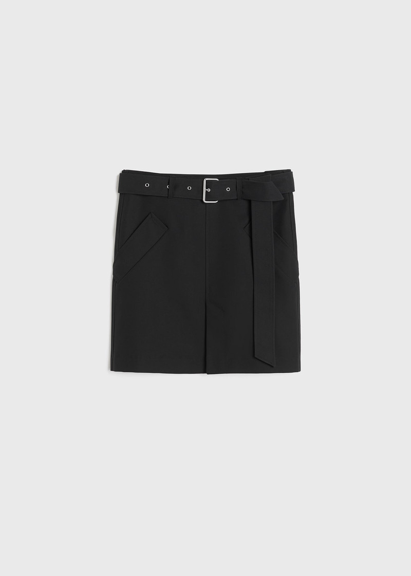 Cotton trench skirt black - 1