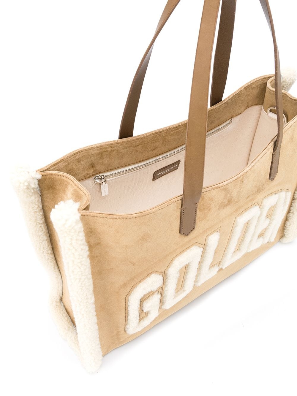 textured fleece logo tote bag - 5