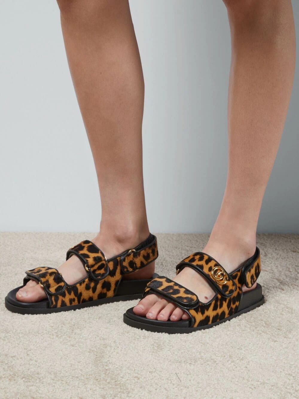 Gucci Double G Leopard Print Sandals - 3