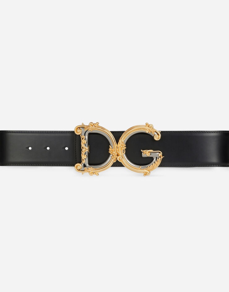 Calfskin belt with logo - 3