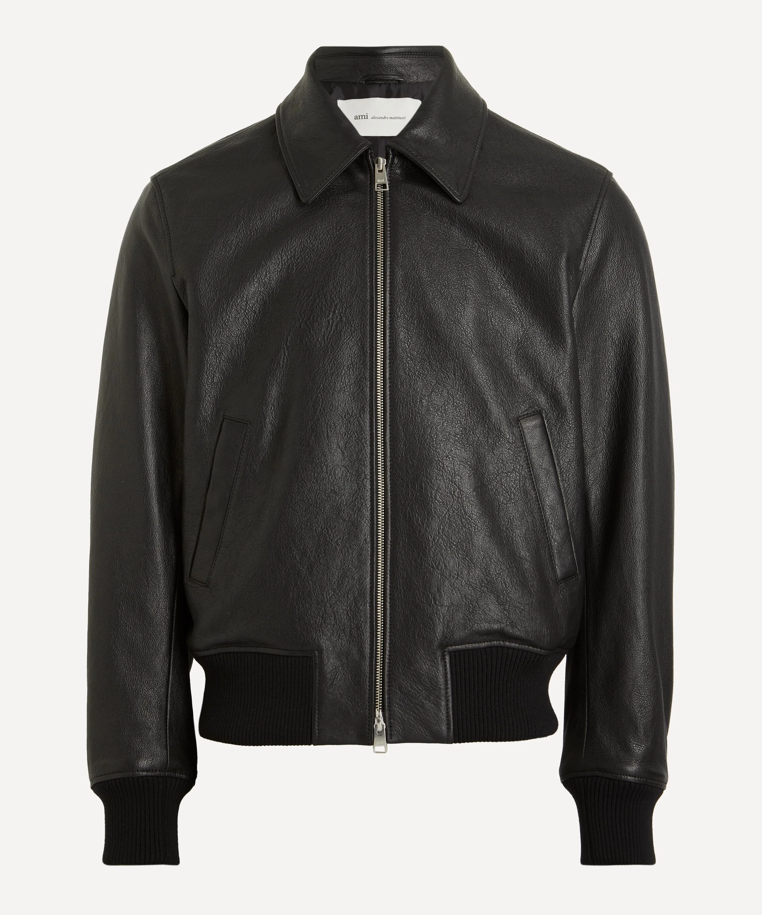 Black Leather Zipped Jacket - 1
