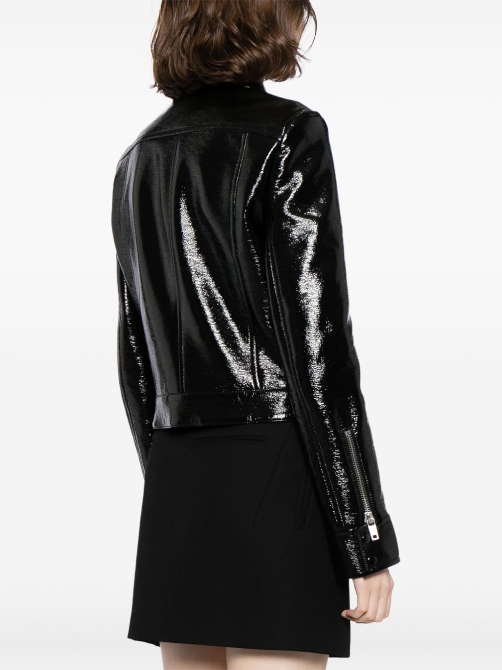 Iconic zipped vinyl jacket - 4