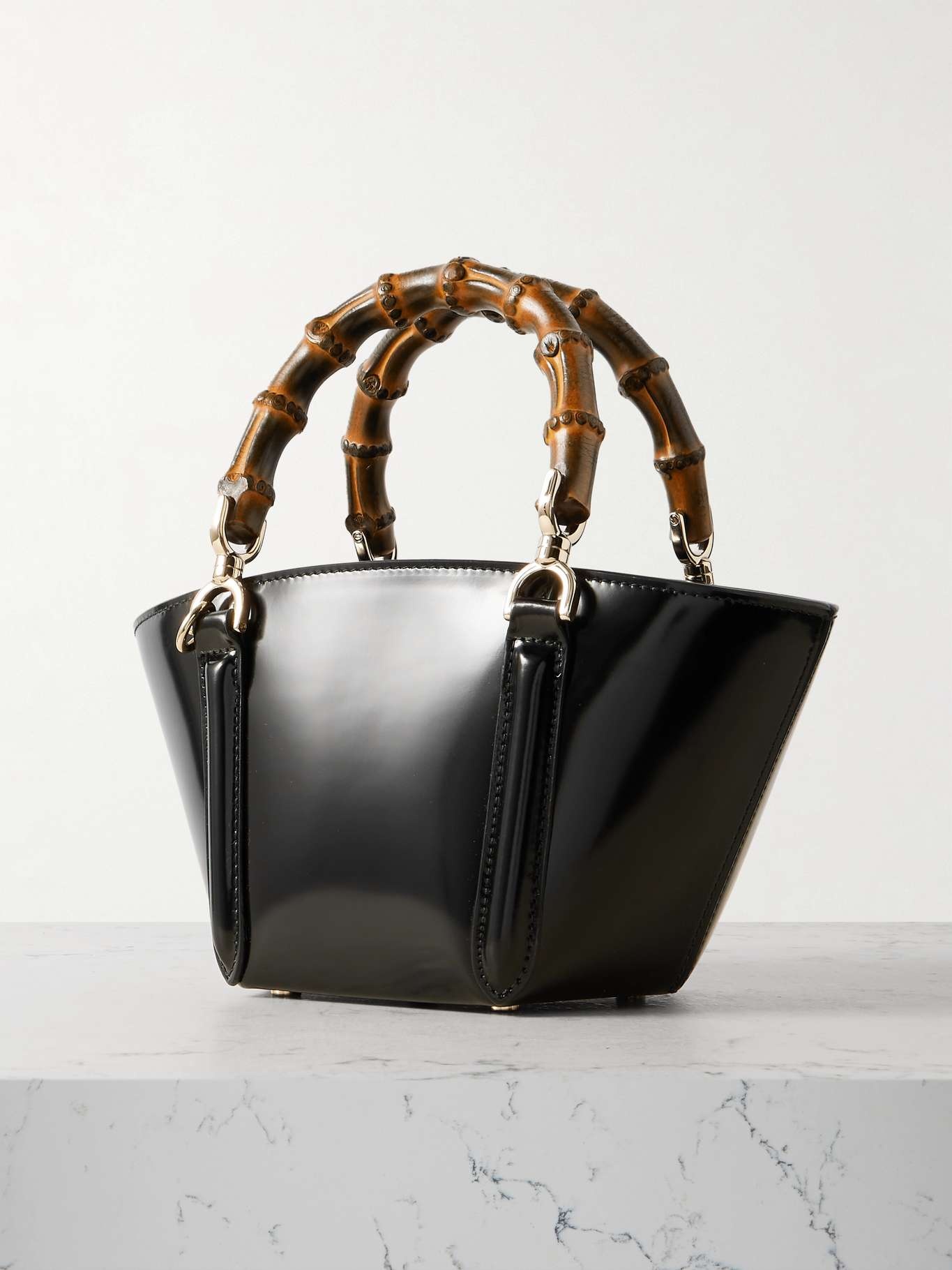 Leather tote Black - 3