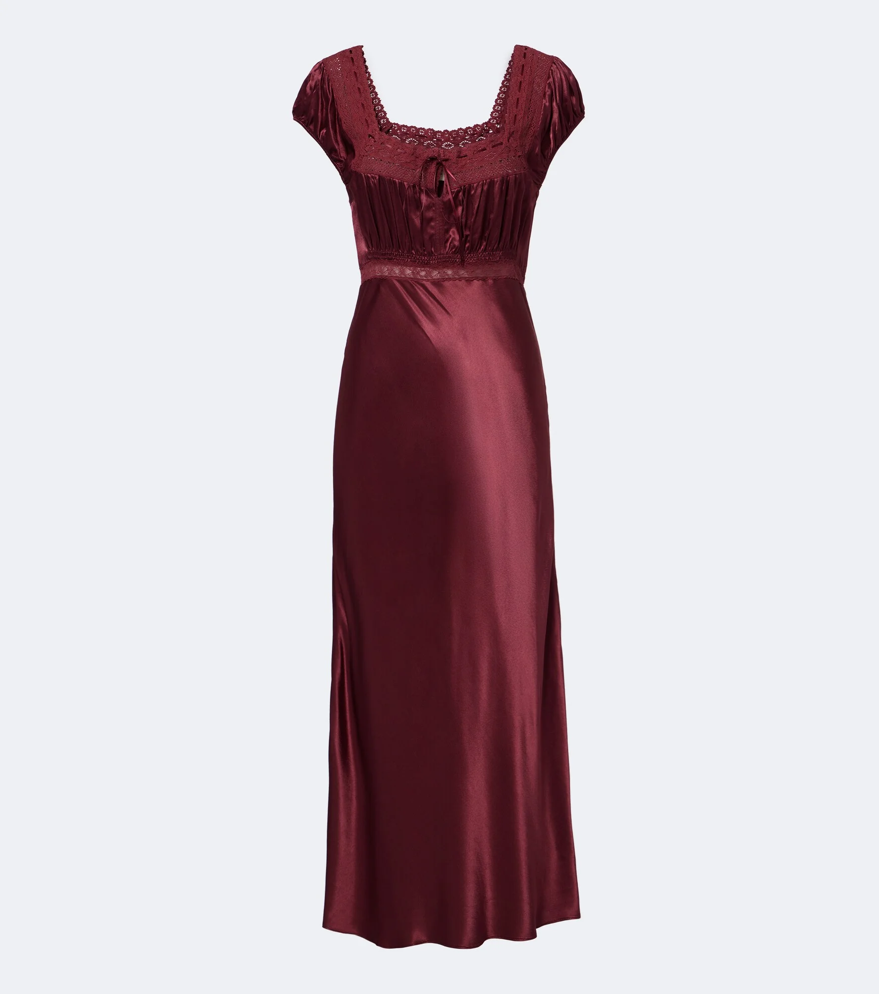 Maeva lace-trimmed satin midi dress - 1