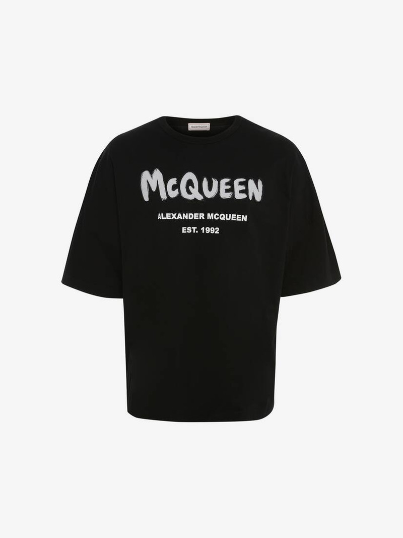 Mcqueen Graffiti T-shirt in Black/white 1