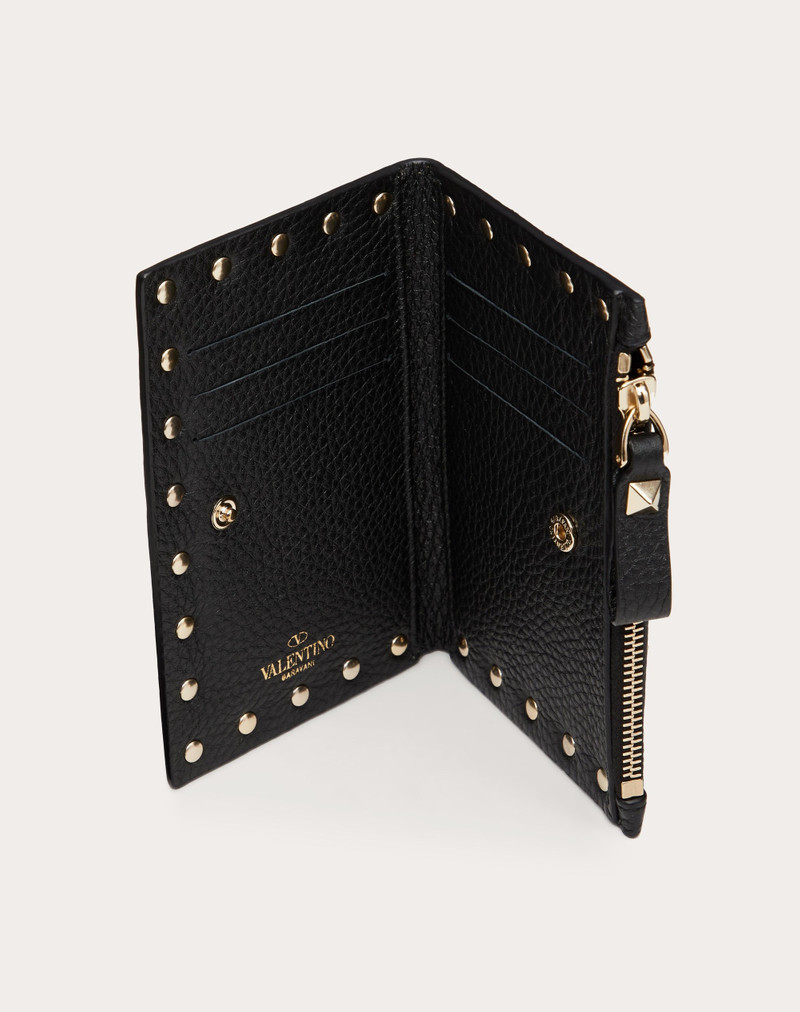 Valentino ROCKSTUD GRAINY CALFSKIN CARDHOLDER WITH ZIPPER outlook