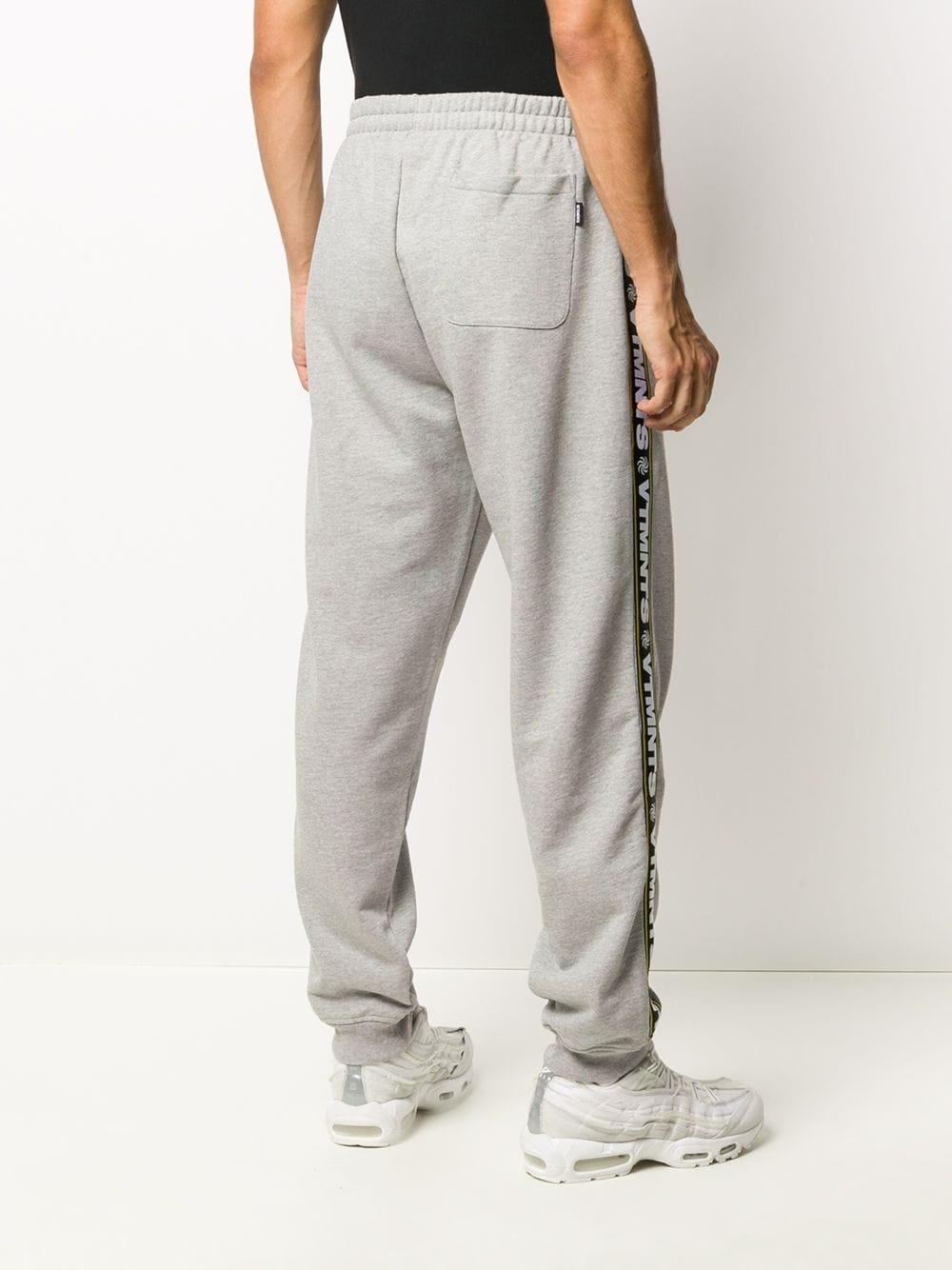 logo tape track pants - 4