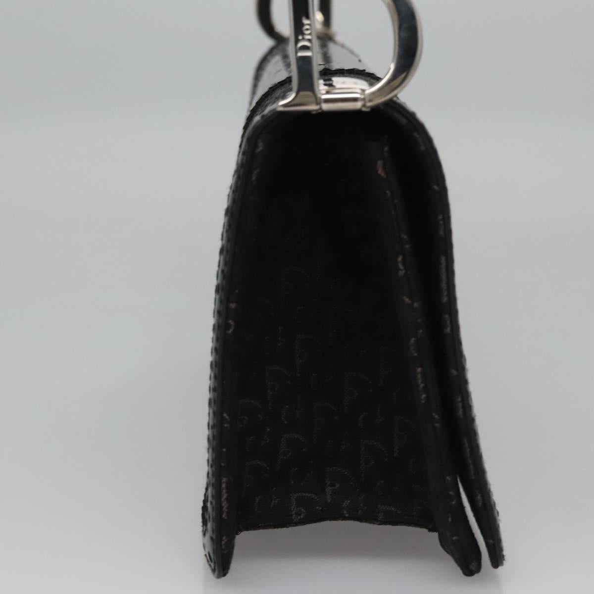DIOR Trotter Canvas Hand Bag Black - 4