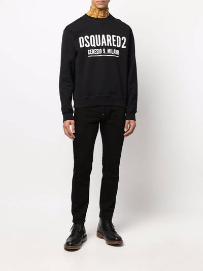 DSQUARED2 logo-print cotton sweatshirt outlook