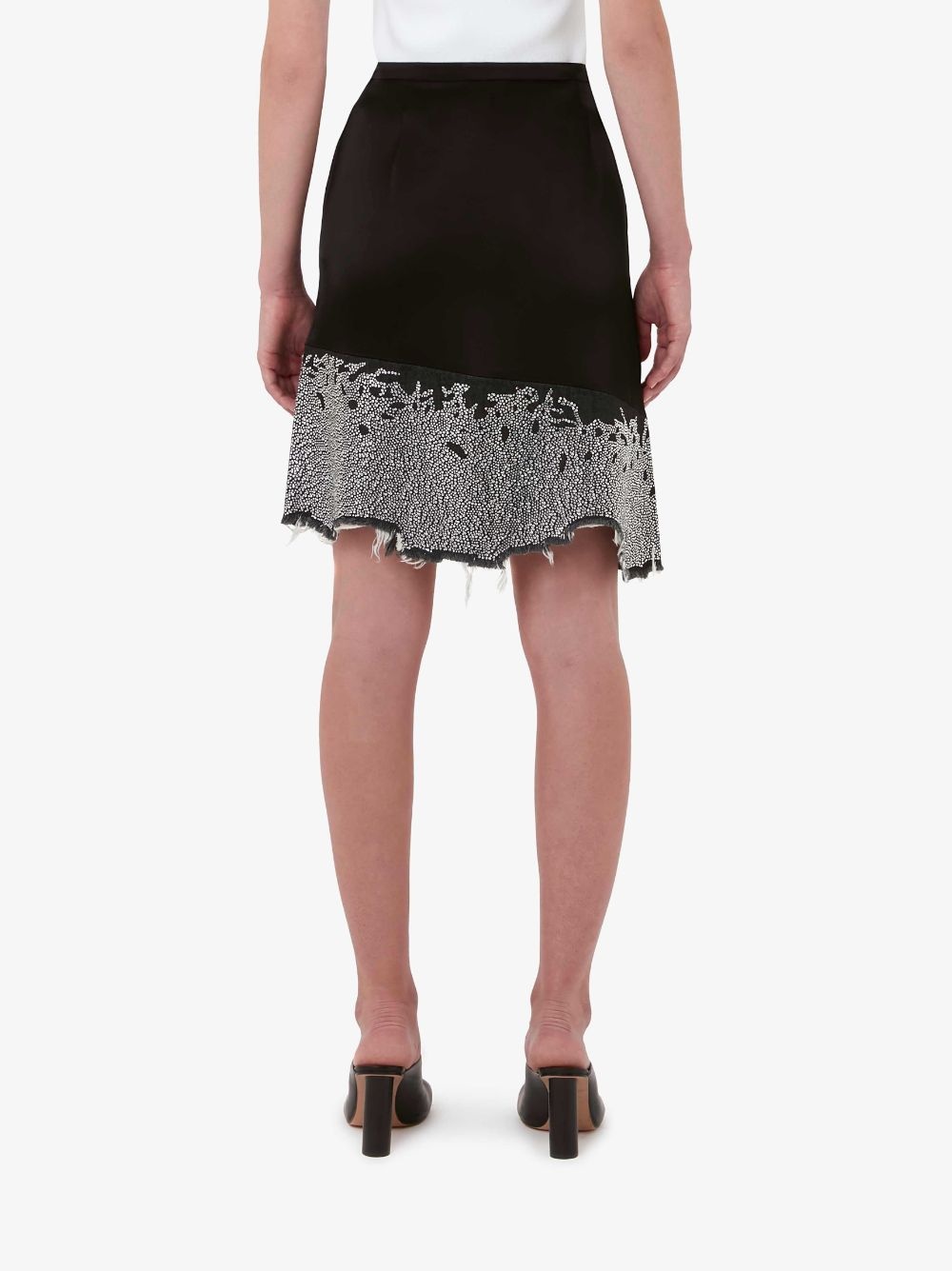 DISTRESSED GLITTER HEM SKIRT - 3