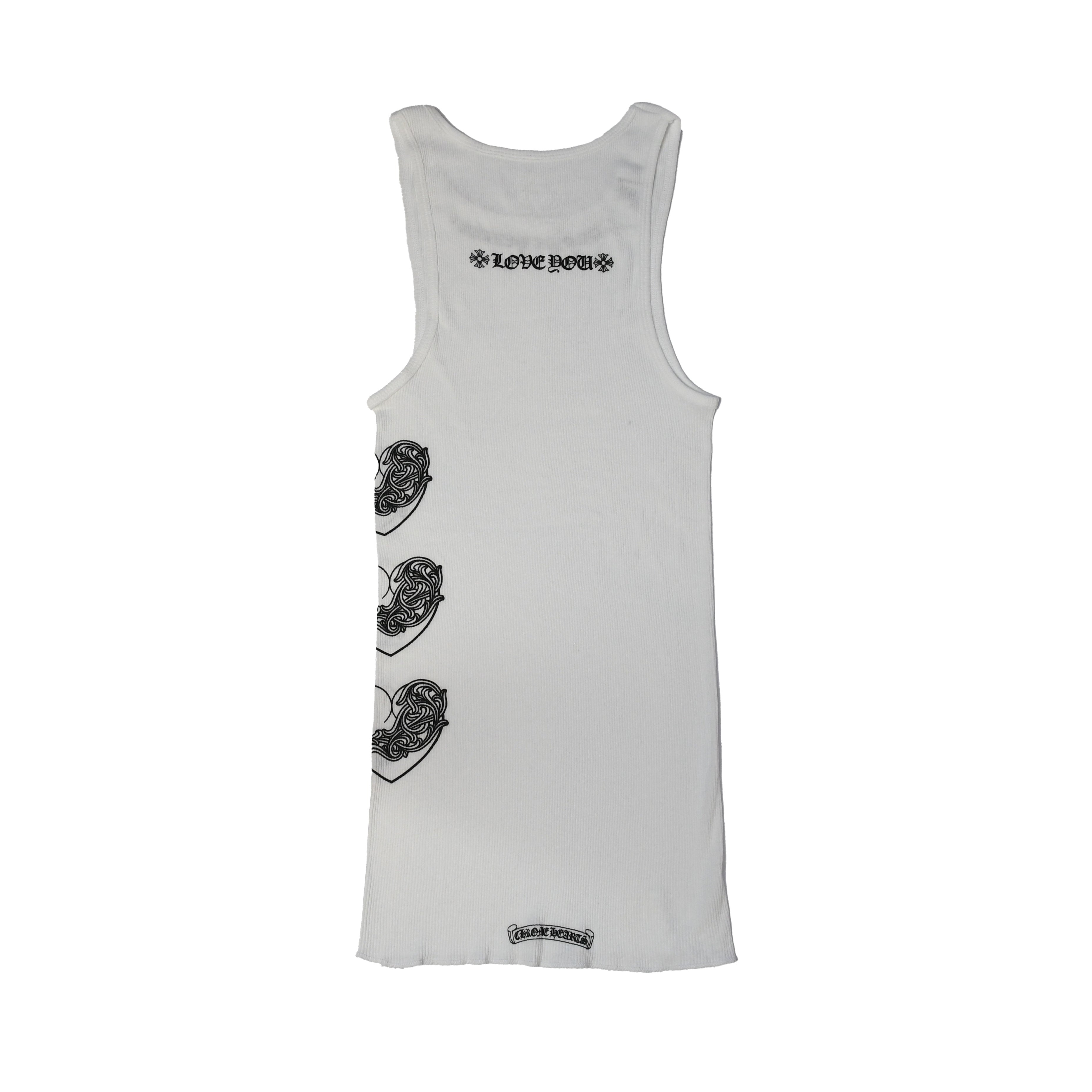 Chrome Hearts Love You Ribbed Tank Top White - 2