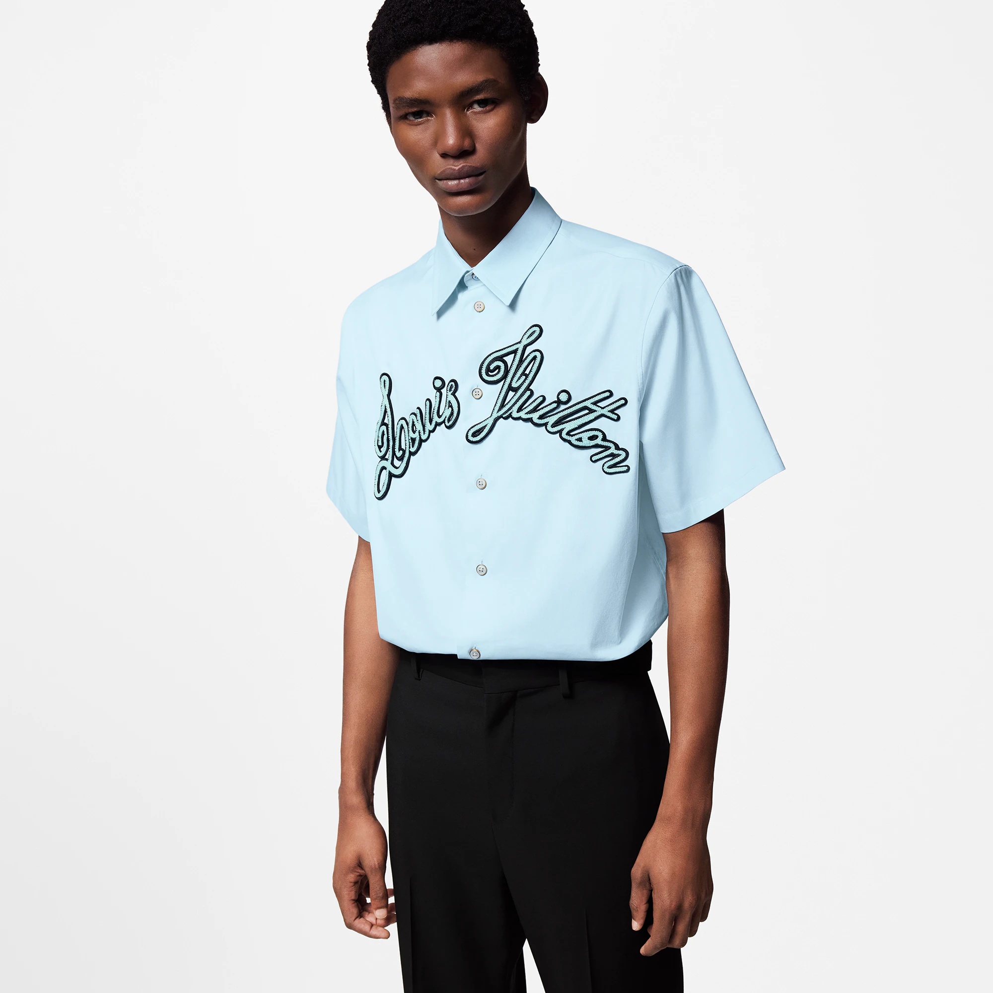 Embroidered Short-Sleeved Cotton Shirt - 2