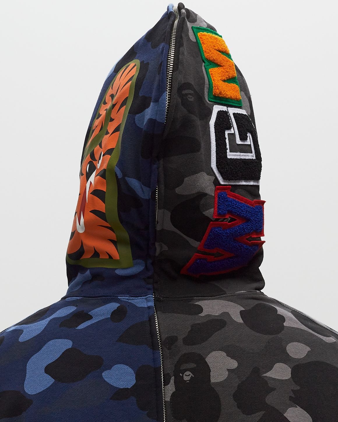 COLOR CAMO SEPARATE SHARK FZ HOODIE - 5