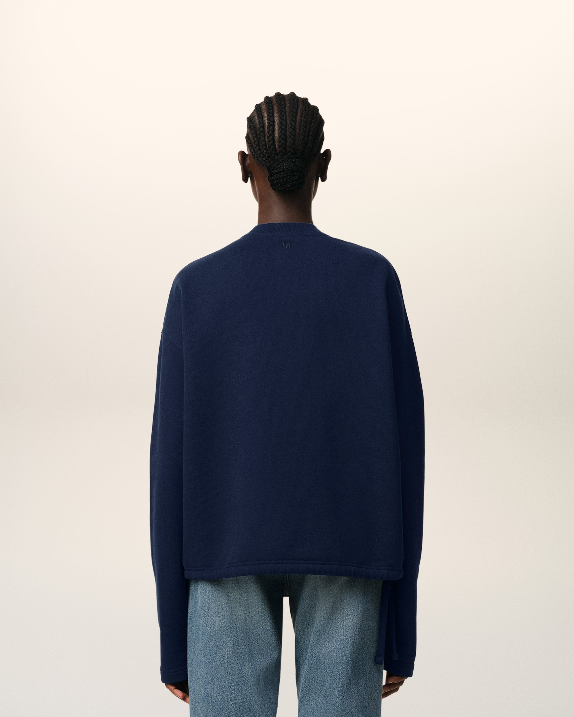 NAVY COTTON AMI DE COEUR SWEATSHIRT - 5