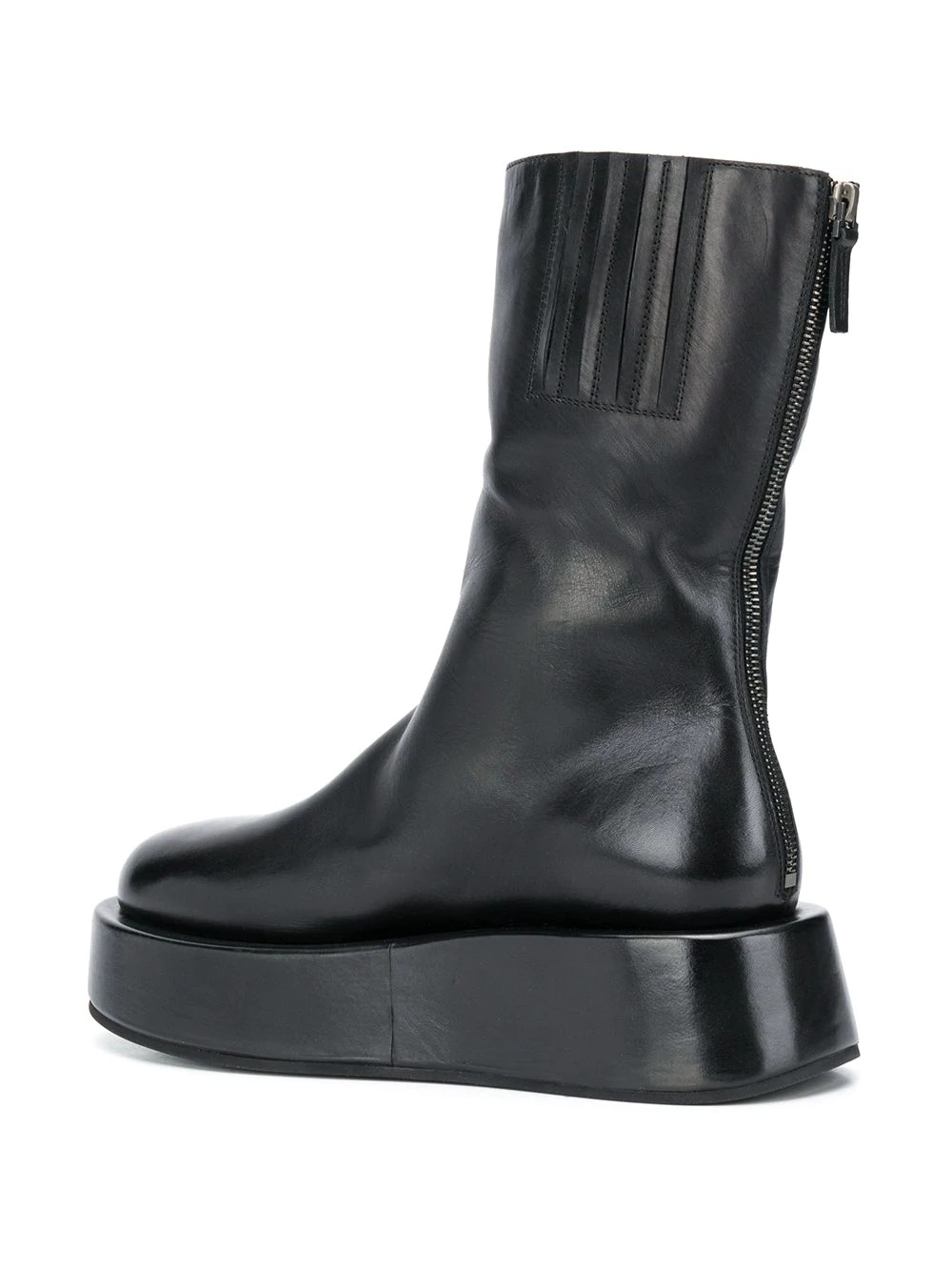 platform sole rear zip boots - 3