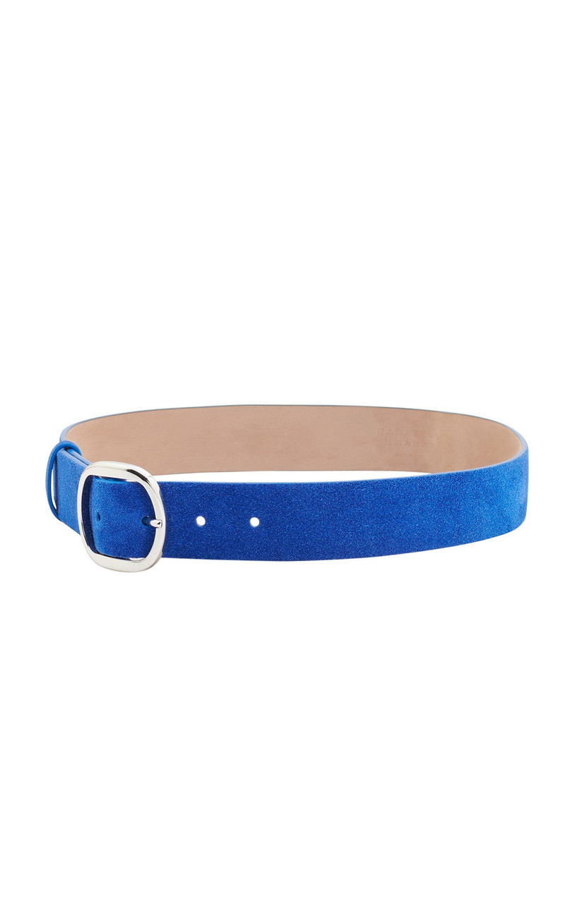 GABRIELA HEARST Elster Buckle Belt in Cobalt Suede outlook