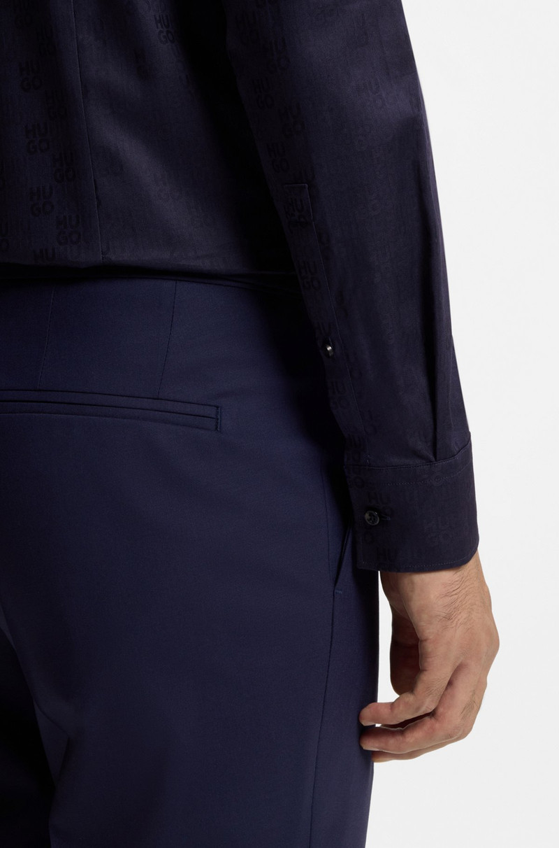 SLIM-FIT SHIRT IN COTTON WITH A STACKED-LOGO JACQUARD 6