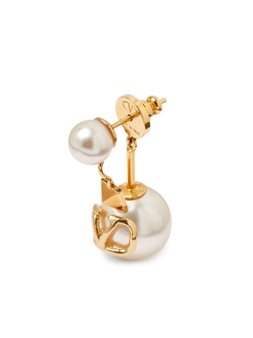 VLogo pearl drop earring - 1